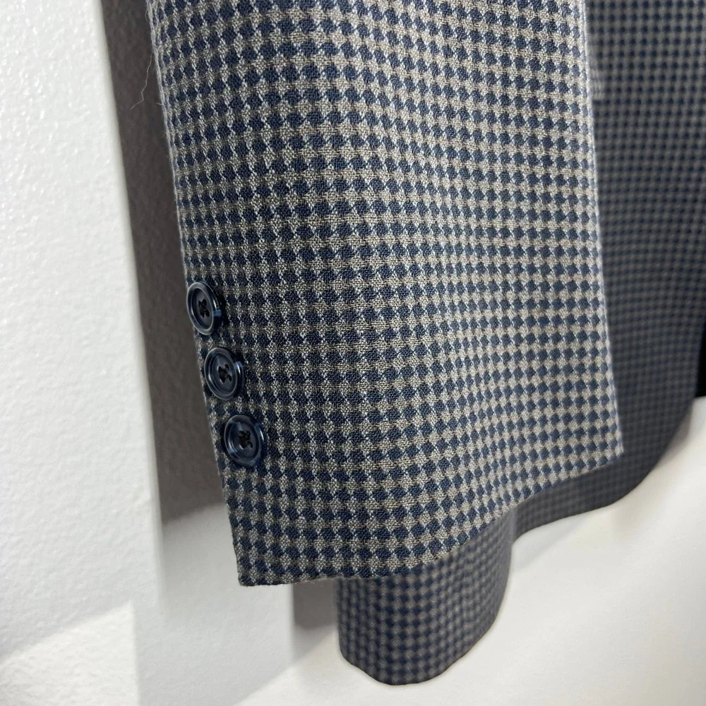 Vtg. Givenchy Monsieur Men's Houndstooth Blazer 40R‎ Wool Sport Coat Vintage USA - Picture 11 of 12